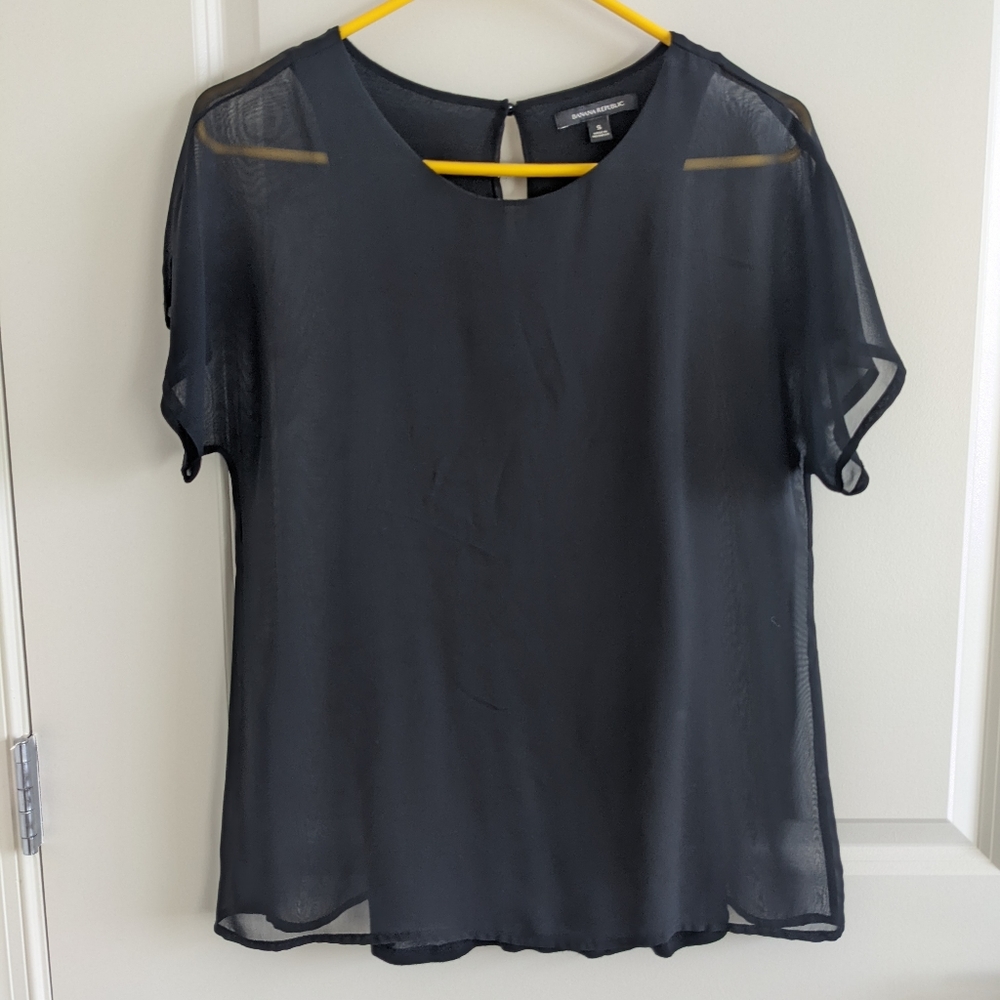 Banana Republic Sheer Blouse with Attached Tank